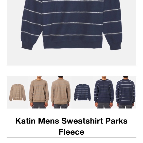 Katin Men's Dark Blue Striped Crewneck Sweater - Picture 7 of 8